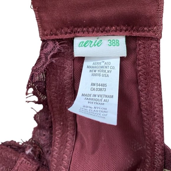 Aerie Real Power Plunge Push Up Eyelash Lace Bra - 38B - Picture 3 of 3